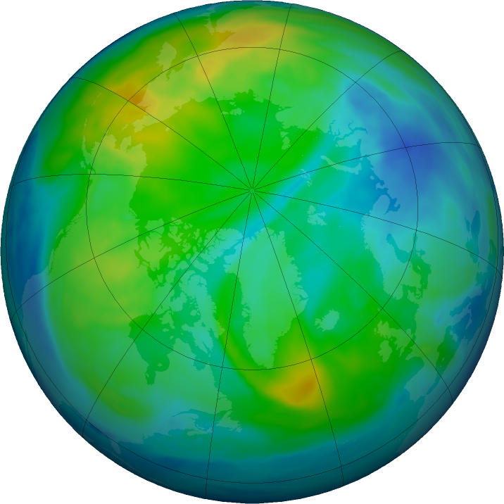 Arctic ozone map for 06 November 2018